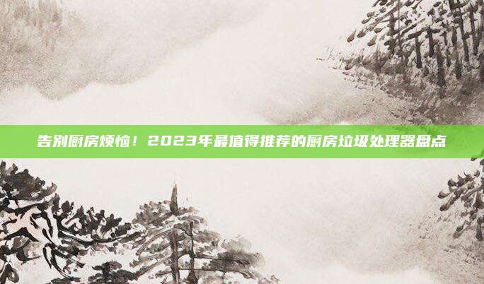 告别厨房烦恼！2023年最值得推荐的厨房垃圾处理器盘点