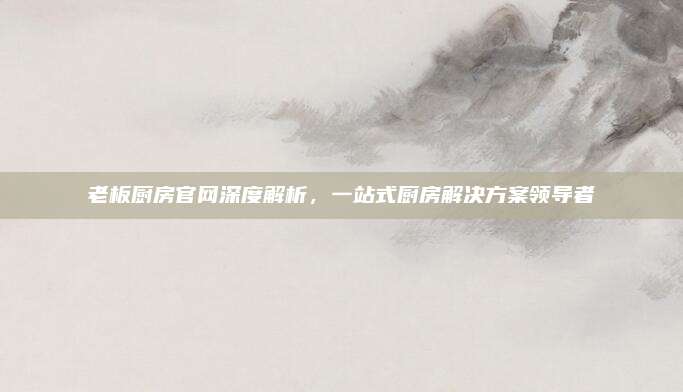 老板厨房官网深度解析，一站式厨房解决方案领导者