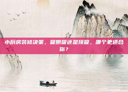 小厨房装修决策，吸侧吸还是顶吸，哪个更适合你？