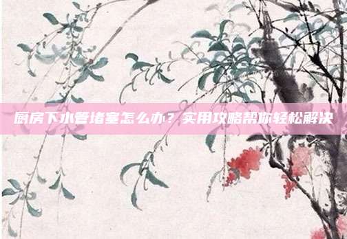 厨房下水管堵塞怎么办？实用攻略帮你轻松解决
