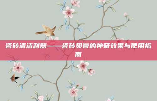 瓷砖清洁利器——瓷砖贝膏的神奇效果与使用指南