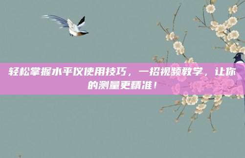 轻松掌握水平仪使用技巧，一招视频教学，让你的测量更精准！