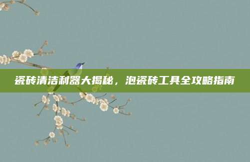 瓷砖清洁利器大揭秘，泡瓷砖工具全攻略指南