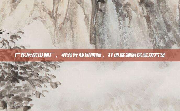 广东厨房设备厂，引领行业风向标，打造高端厨房解决方案