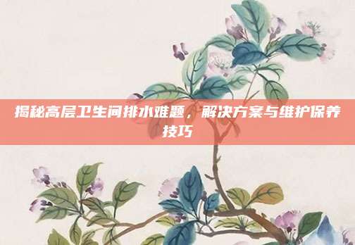 揭秘高层卫生间排水难题，解决方案与维护保养技巧