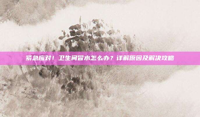 紧急应对！卫生间冒水怎么办？详解原因及解决攻略