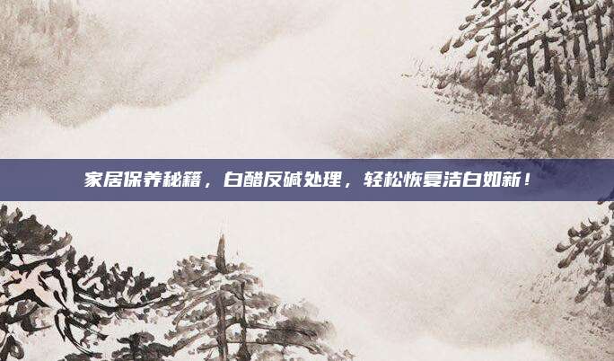 家居保养秘籍，白醋反碱处理，轻松恢复洁白如新！