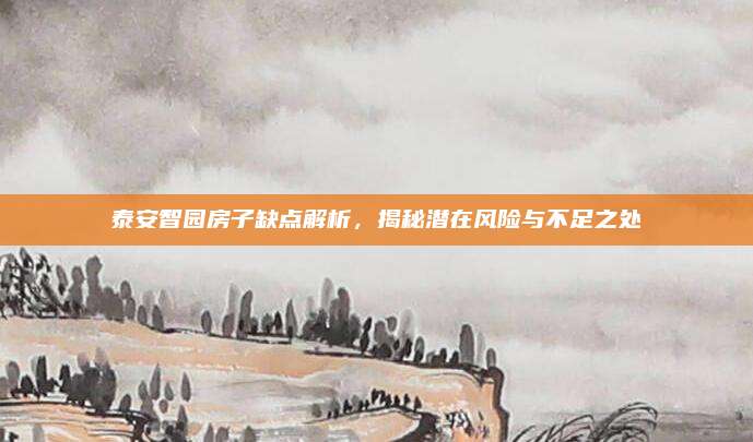 泰安智园房子缺点解析，揭秘潜在风险与不足之处