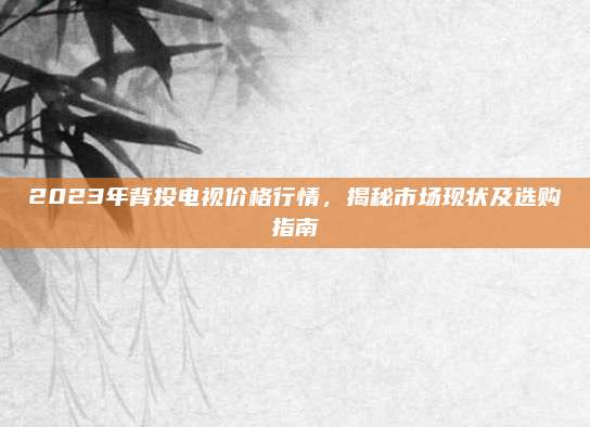 2023年背投电视价格行情，揭秘市场现状及选购指南