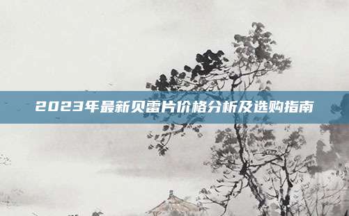 2023年最新贝雷片价格分析及选购指南