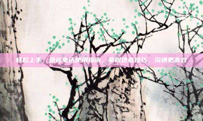 轻松上手，录音电话使用指南，掌握这些技巧，沟通更高效