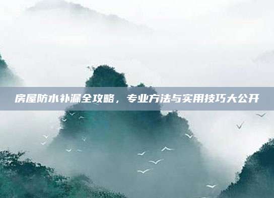 房屋防水补漏全攻略，专业方法与实用技巧大公开