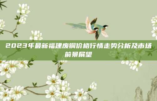 2023年最新福建废铜价格行情走势分析及市场前景展望
