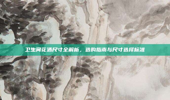 卫生间花洒尺寸全解析，选购指南与尺寸选择标准