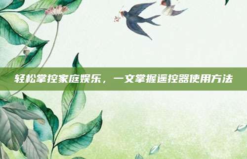 轻松掌控家庭娱乐，一文掌握遥控器使用方法