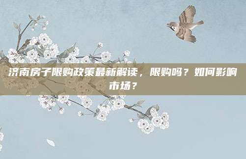 济南房子限购政策最新解读，限购吗？如何影响市场？