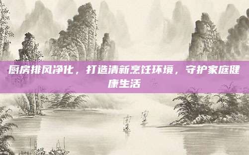 厨房排风净化，打造清新烹饪环境，守护家庭健康生活