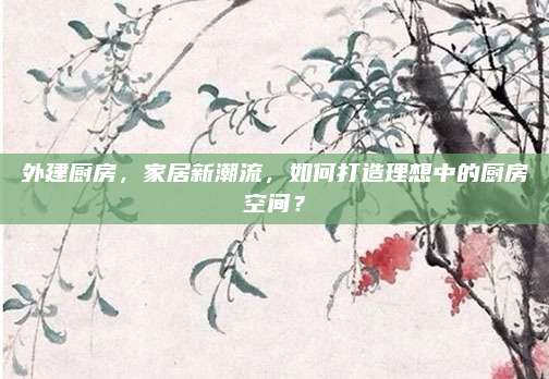 外建厨房，家居新潮流，如何打造理想中的厨房空间？
