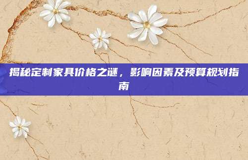 揭秘定制家具价格之谜，影响因素及预算规划指南