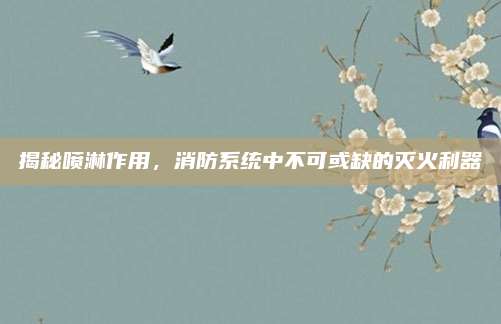 揭秘喷淋作用，消防系统中不可或缺的灭火利器