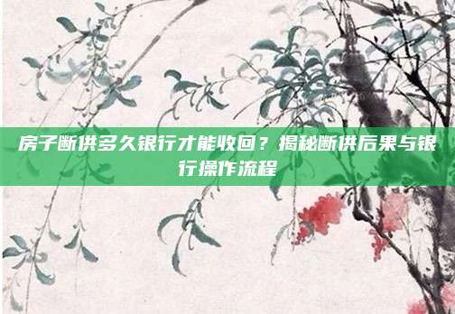 房子断供多久银行才能收回？揭秘断供后果与银行操作流程