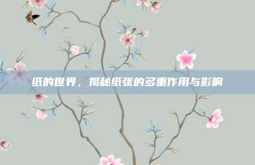纸的世界，揭秘纸张的多重作用与影响