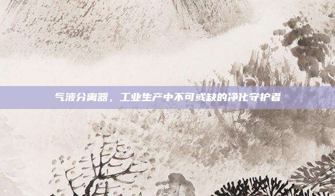 气液分离器，工业生产中不可或缺的净化守护者