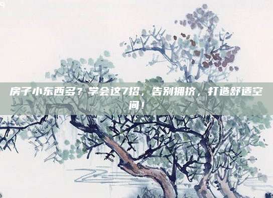 房子小东西多？学会这7招，告别拥挤，打造舒适空间！