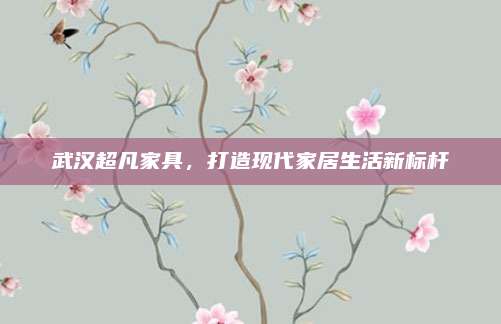 武汉超凡家具，打造现代家居生活新标杆