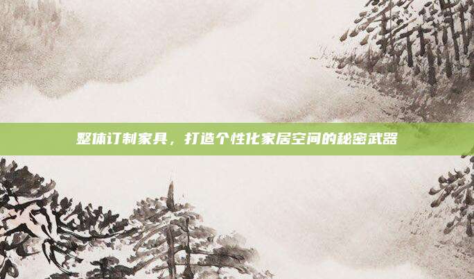 整体订制家具，打造个性化家居空间的秘密武器