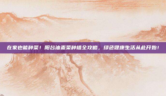 在家也能种菜！阳台油麦菜种植全攻略，绿色健康生活从此开始！