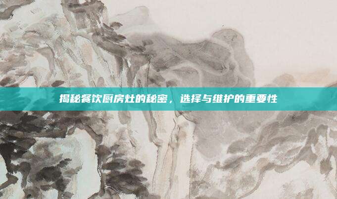 揭秘餐饮厨房灶的秘密，选择与维护的重要性