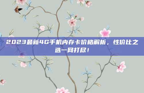 2023最新4G手机内存卡价格解析，性价比之选一网打尽！