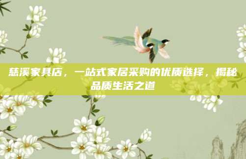 慈溪家具店，一站式家居采购的优质选择，揭秘品质生活之道