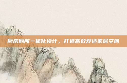 厨房厕所一体化设计，打造高效舒适家居空间