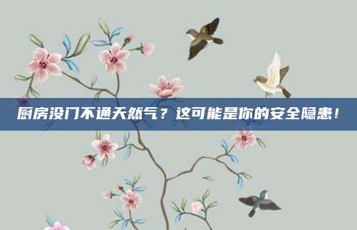 厨房没门不通天然气？这可能是你的安全隐患！