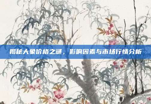 揭秘大象价格之谜，影响因素与市场行情分析
