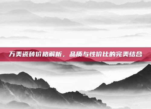 万美瓷砖价格解析，品质与性价比的完美结合