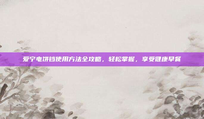 爱宁电饼铛使用方法全攻略，轻松掌握，享受健康早餐