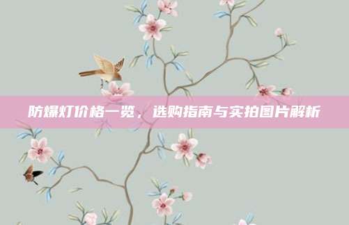 防爆灯价格一览，选购指南与实拍图片解析