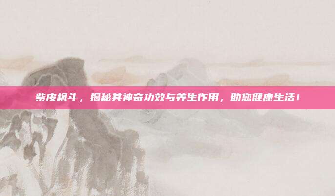 紫皮枫斗，揭秘其神奇功效与养生作用，助您健康生活！