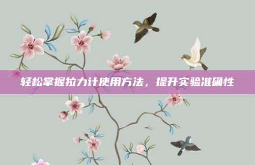轻松掌握拉力计使用方法，提升实验准确性
