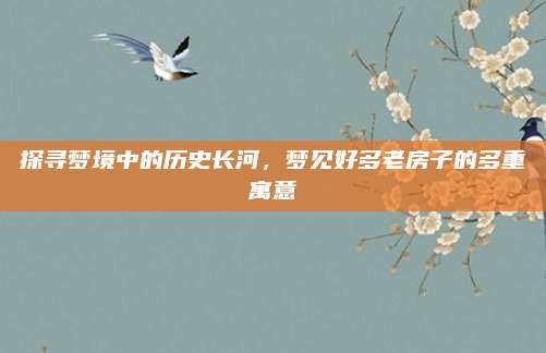 探寻梦境中的历史长河，梦见好多老房子的多重寓意