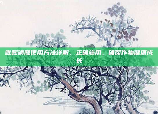 吡嘧磺隆使用方法详解，正确施用，确保作物健康成长