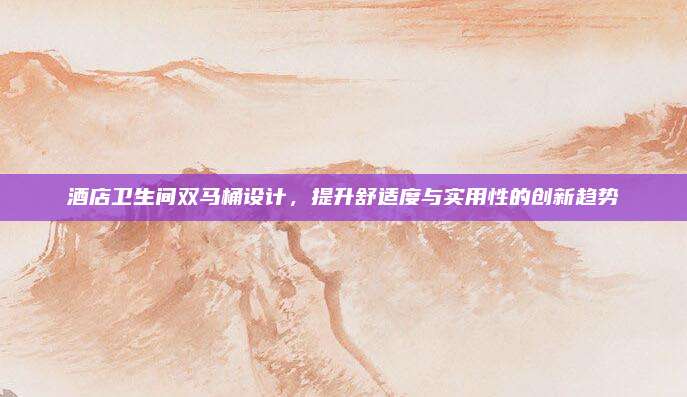 酒店卫生间双马桶设计，提升舒适度与实用性的创新趋势