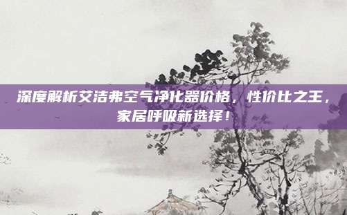 深度解析艾洁弗空气净化器价格，性价比之王，家居呼吸新选择！