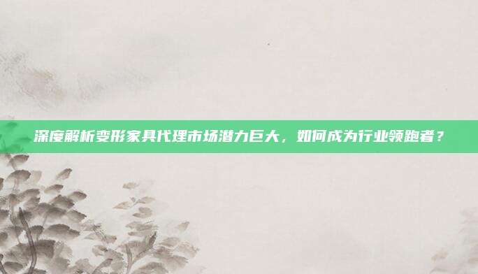 深度解析变形家具代理市场潜力巨大，如何成为行业领跑者？