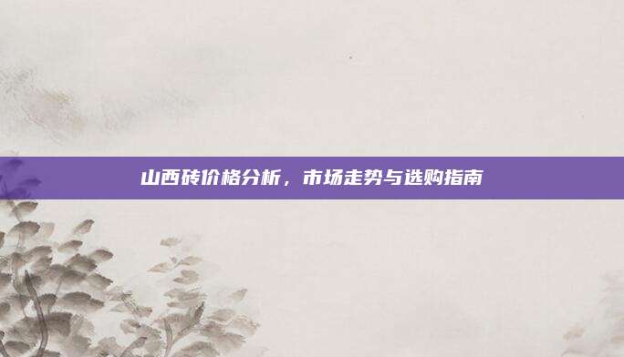 山西砖价格分析，市场走势与选购指南