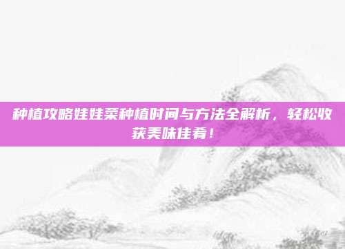 种植攻略娃娃菜种植时间与方法全解析，轻松收获美味佳肴！