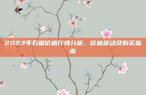 2023年石榴价格行情分析，价格波动及购买指南